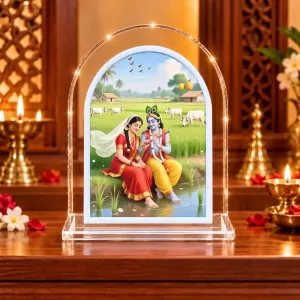 Radha Krishna L Shape Acrylic Showpiece 3 X 3.5 Inch For Home, Office And Car (F176158) Radha Krishna L Shape Acrylic Showpiece 3 X 3.5 Inch For Home, Office And Car (F176158)