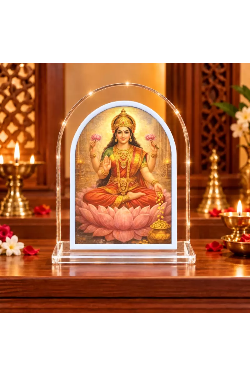 Goddess Lakshmi L Shape Acrylic Showpiece 3 X 3.5 Inch For Home, Office And Car (F176160)