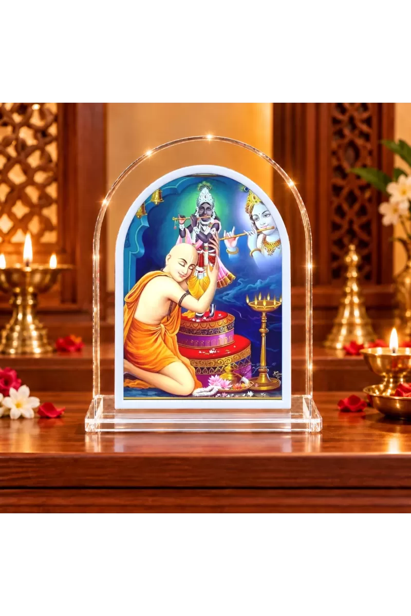 Shree Chaitannya L Shape Acrylic Showpiece 3 X 3.5 Inch For Home, Office And Car (F176161)