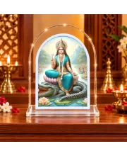 Maa Ganga L Shape Acrylic Showpiece 3 X 3.5 Inch For Home, Office And Car (F176163)