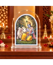 Lord Krishna L Shape Acrylic Showpiece 3 X 3.5 Inch For Home, Office And Car (F176165)