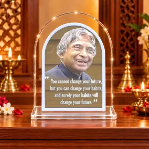 A. P. J. Abdul Kalam L Shape Acrylic Showpiece 3 X 3.5 Inch For Home, Office And Car (F176166)
