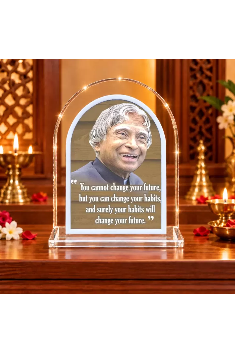 A. P. J. Abdul Kalam L Shape Acrylic Showpiece 3 X 3.5 Inch For Home, Office And Car (F176166)