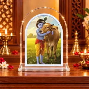 Lord Krishna And Cow L Shape Acrylic Showpiece 3 X 3.5 Inch For Home, Office And Car (F176167) Lord Krishna And Cow L Shape Acrylic Showpiece 3 X 3.5 Inch For Home, Office And Car (F176167)
