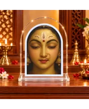 Durga Maa L Shape Acrylic Showpiece 3 X 3.5 Inch For Home, Office And Car (F176168)