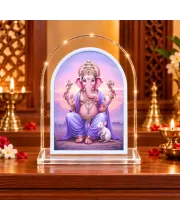 Lord Ganesha L Shape Acrylic Showpiece 3 X 3.5 Inch For Home, Office And Car (F176169)