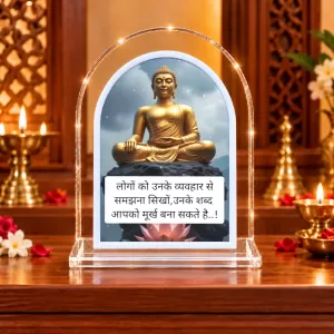 Buddha L Shape Acrylic Showpiece 3 X 3.5 Inch For Home, Office And Car (F176171)
