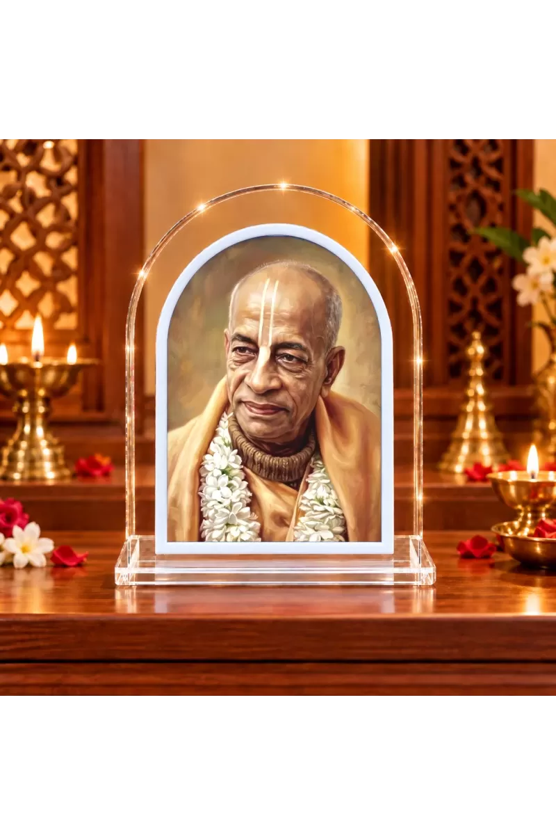 Srila Prabhupada L Shape Acrylic Showpiece 3 X 3.5 Inch For Home, Office And Car (F176172)