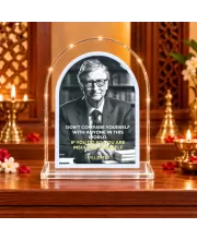 Bill Gates L Shape Acrylic Showpiece 3 X 3.5 Inch For Home, Office And Car (F176173)
