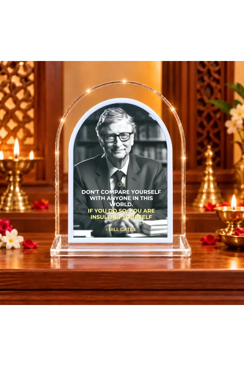 Bill Gates L Shape Acrylic Showpiece 3 X 3.5 Inch For Home, Office And Car (F176173)
