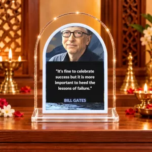Bill Gates L Shape Acrylic Showpiece 3 X 3.5 Inch For Home, Office And Car (F176175)