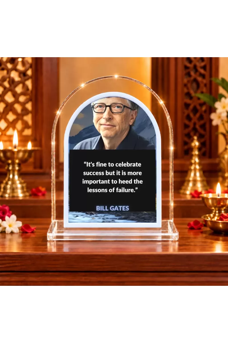 Bill Gates L Shape Acrylic Showpiece 3 X 3.5 Inch For Home, Office And Car (F176175)