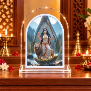 Maa Durga L Shape Acrylic Showpiece 3 X 3.5 Inch For Home, Office And Car (F176176) Maa Durga L Shape Acrylic Showpiece 3 X 3.5 Inch For Home, Office And Car (F176176)