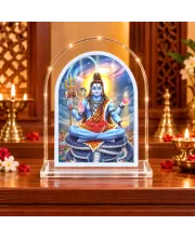 Lord Shiva L Shape Acrylic Showpiece 3 X 3.5 Inch For Home, Office And Car (F176177)
