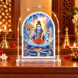 Lord Shiva L Shape Acrylic Showpiece 3 X 3.5 Inch For Home, Office And Car (F176177)