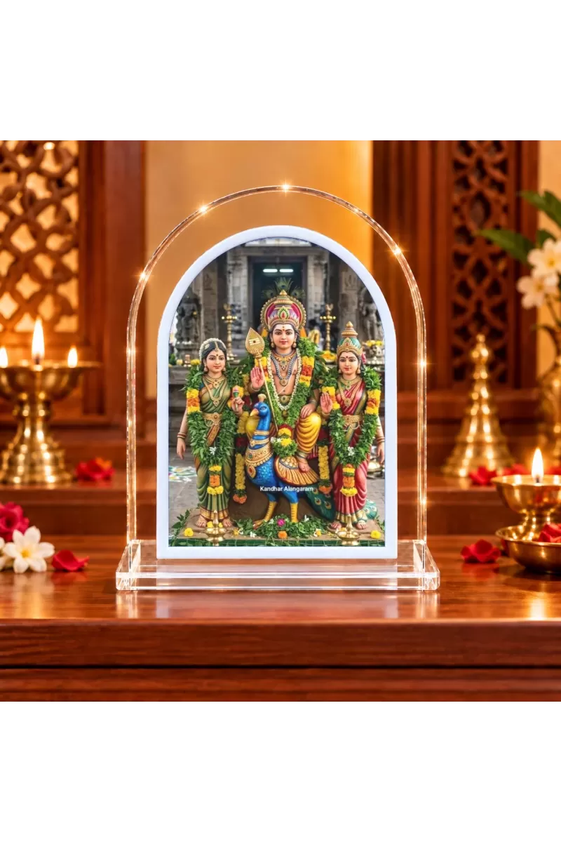 Lord Murugan L Shape Acrylic Showpiece 3 X 3.5 Inch For Home, Office And Car (F176178)