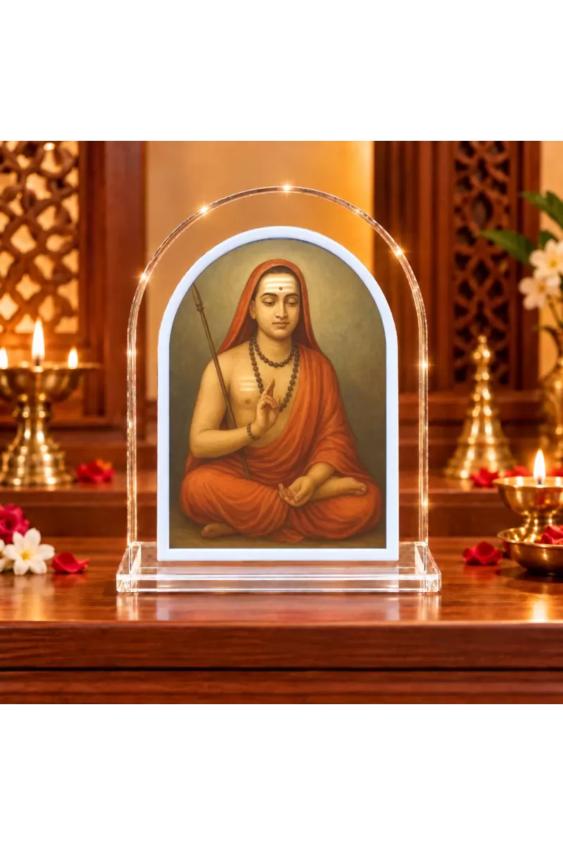 Adi Guru Shankaracharya L Shape Acrylic Showpiece 3 X 3.5 Inch For Home, Office And Car (F176181)