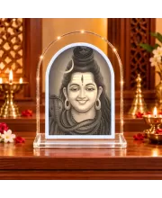 Lord Shiva L Shape Acrylic Showpiece 3 X 3.5 Inch For Home, Office And Car (F176182)