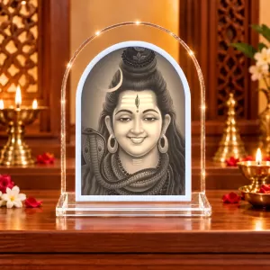 Lord Shiva L Shape Acrylic Showpiece 3 X 3.5 Inch For Home, Office And Car (F176182)
