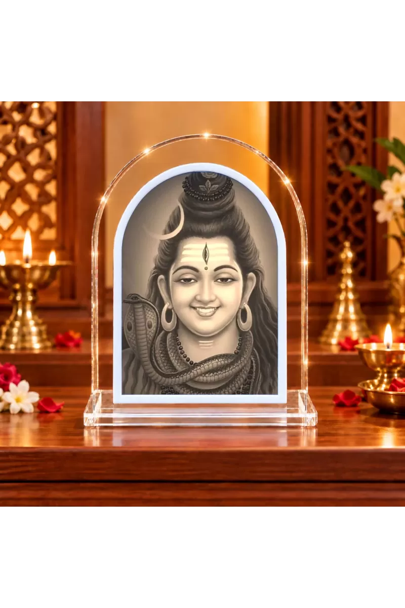 Lord Shiva L Shape Acrylic Showpiece 3 X 3.5 Inch For Home, Office And Car (F176182)