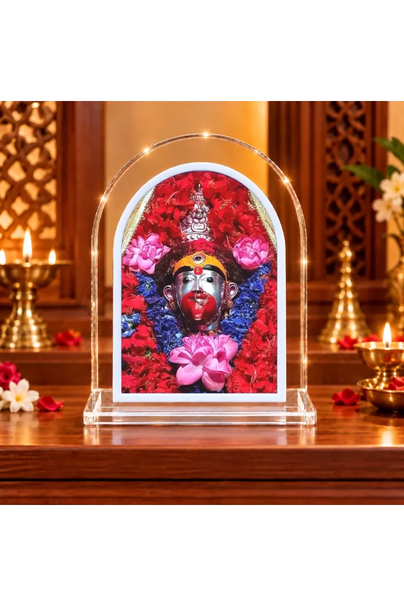 Maa Tara L Shape Acrylic Showpiece 3 X 3.5 Inch For Home, Office And Car (F176184)