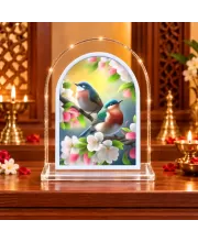 Birds L Shape Acrylic Showpiece 3 X 3.5 Inch For Home, Office And Car (F176185)