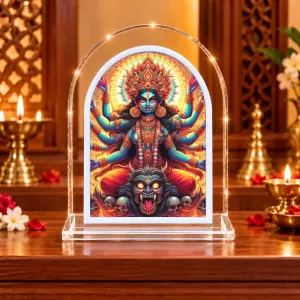 Kali Maa L Shape Acrylic Showpiece 3 X 3.5 Inch For Home, Office And Car (F176189)