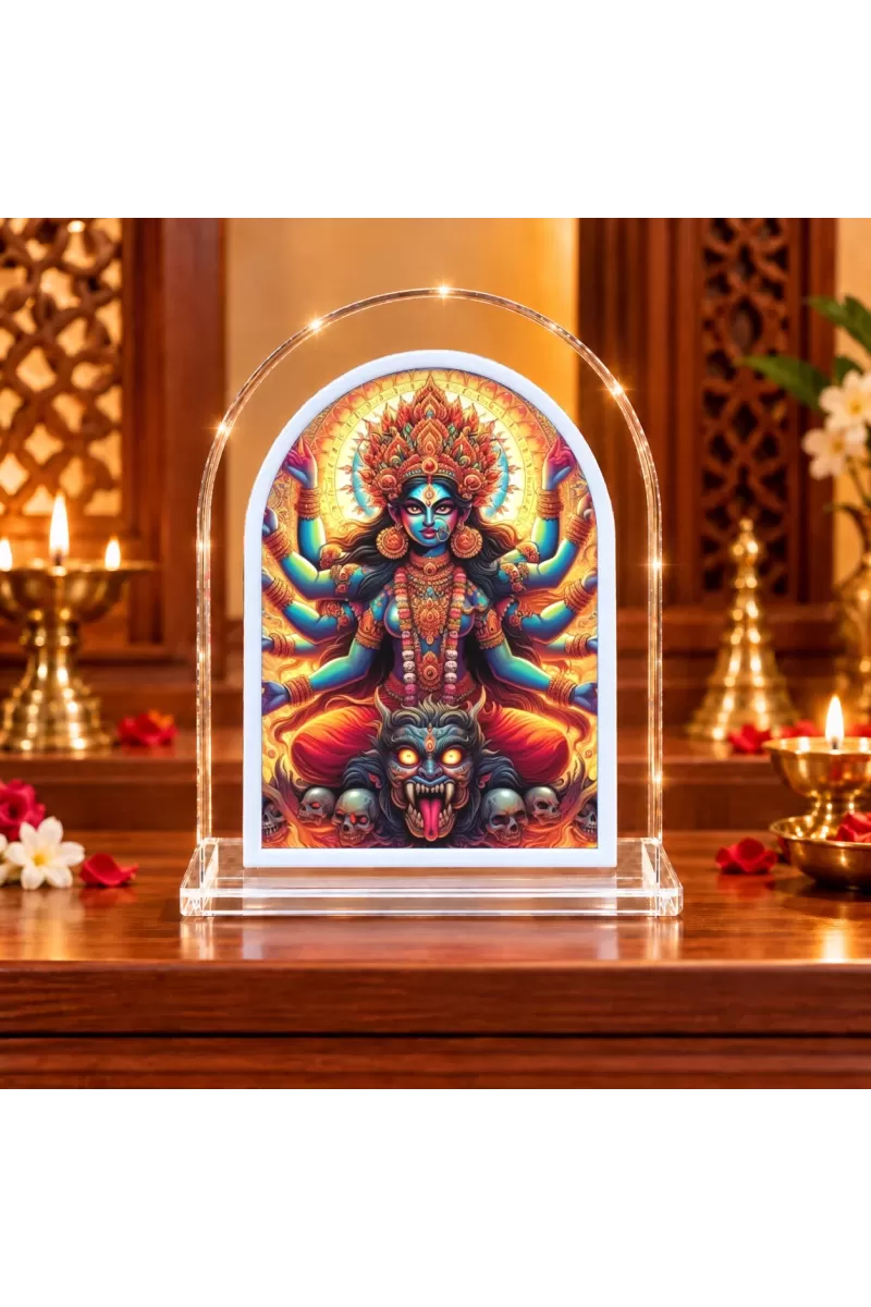Kali Maa L Shape Acrylic Showpiece 3 X 3.5 Inch For Home, Office And Car (F176189)