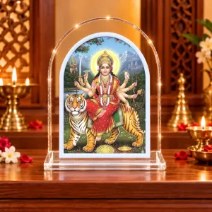 Durga Maa L Shape Acrylic Showpiece 3 X 3.5 Inch For Home, Office And Car (F176190) Durga Maa L Shape Acrylic Showpiece 3 X 3.5 Inch For Home, Office And Car (F176190)