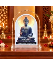 Buddha L Shape Acrylic Showpiece 3 X 3.5 Inch For Home, Office And Car (F176192)