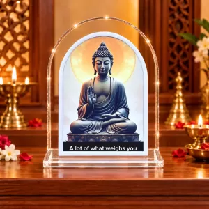 Buddha L Shape Acrylic Showpiece 3 X 3.5 Inch For Home, Office And Car (F176192)