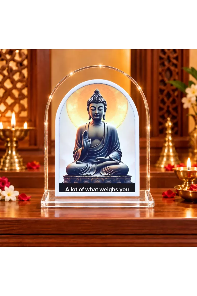 Buddha L Shape Acrylic Showpiece 3 X 3.5 Inch For Home, Office And Car (F176192)