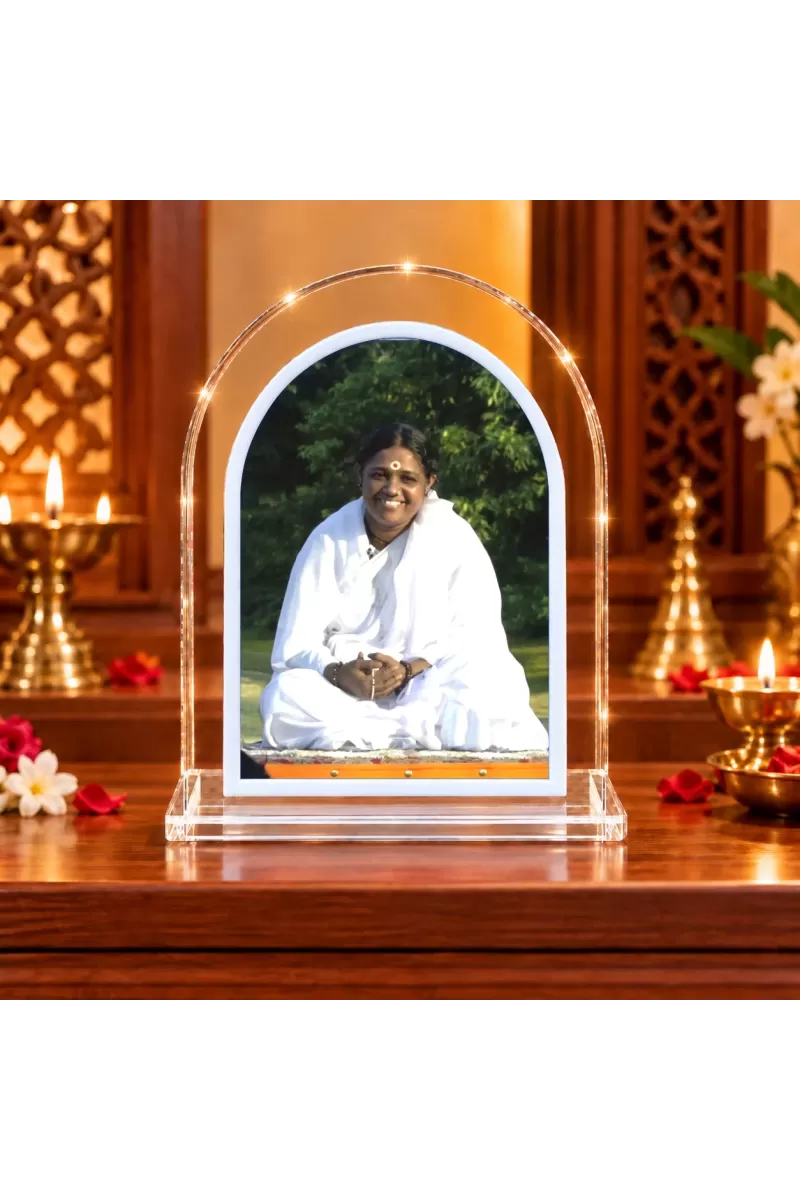 Mata Amritanandamyai L Shape Acrylic Showpiece 3 X 3.5 Inch For Home, Office And Car (F176194)