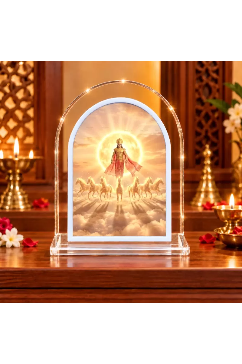 Surya Dev L Shape Acrylic Showpiece 3 X 3.5 Inch For Home, Office And Car (F176195)