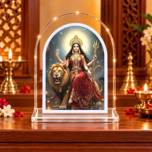 Durga Maa L Shape Acrylic Showpiece 3 X 3.5 Inch For Home, Office And Car (F176196) Durga Maa L Shape Acrylic Showpiece 3 X 3.5 Inch For Home, Office And Car (F176196)