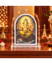 Lord Ganesha L Shape Acrylic Showpiece 3 X 3.5 Inch For Home, Office And Car (F176201)