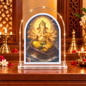 Lord Ganesha L Shape Acrylic Showpiece 3 X 3.5 Inch For Home, Office And Car (F176201) Lord Ganesha L Shape Acrylic Showpiece 3 X 3.5 Inch For Home, Office And Car (F176201)