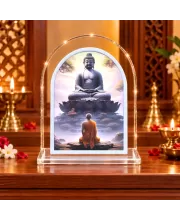 Buddha L Shape Acrylic Showpiece 3 X 3.5 Inch For Home, Office And Car (F176202)