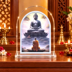 Buddha L Shape Acrylic Showpiece 3 X 3.5 Inch For Home, Office And Car (F176202)