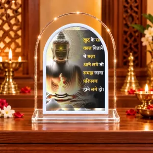 Buddha L Shape Acrylic Showpiece 3 X 3.5 Inch For Home, Office And Car (F176203)
