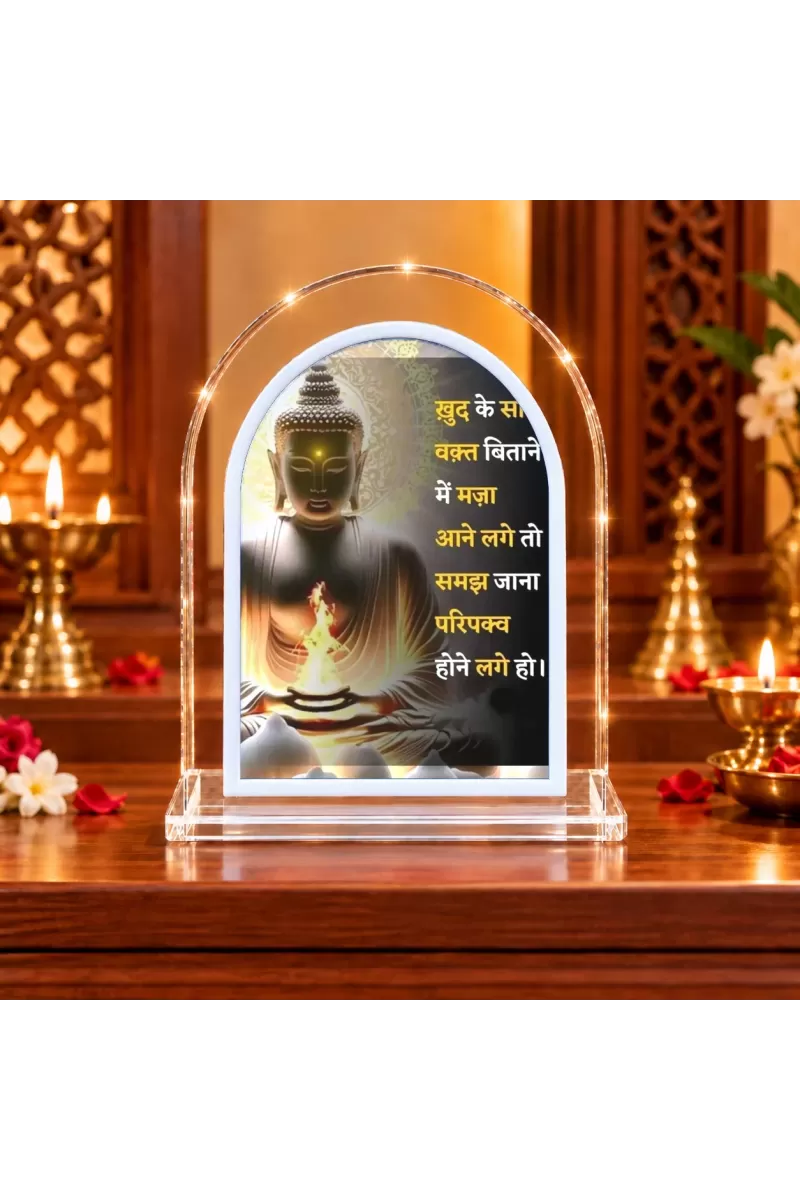 Buddha L Shape Acrylic Showpiece 3 X 3.5 Inch For Home, Office And Car (F176203)