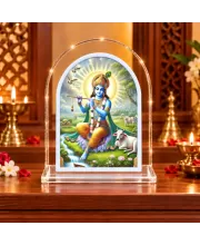 Lord Krishna L Shape Acrylic Showpiece 3 X 3.5 Inch For Home, Office And Car (F176204)