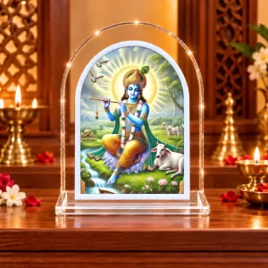 Lord Krishna L Shape Acrylic Showpiece 3 X 3.5 Inch For Home, Office And Car (F176204) Lord Krishna L Shape Acrylic Showpiece 3 X 3.5 Inch For Home, Office And Car (F176204)