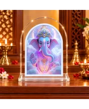 Lord Ganesha L Shape Acrylic Showpiece 3 X 3.5 Inch For Home, Office And Car (F176205)