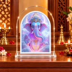 Lord Ganesha L Shape Acrylic Showpiece 3 X 3.5 Inch For Home, Office And Car (F176205) Lord Ganesha L Shape Acrylic Showpiece 3 X 3.5 Inch For Home, Office And Car (F176205)