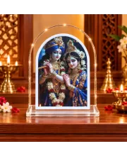 Radha Krishna L Shape Acrylic Showpiece 3 X 3.5 Inch For Home, Office And Car (F176208)