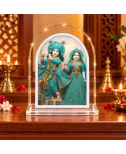 Radha Krishna L Shape Acrylic Showpiece 3 X 3.5 Inch For Home, Office And Car (F176209)