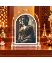 Buddha L Shape Acrylic Showpiece 3 X 3.5 Inch For Home, Office And Car (F176210)