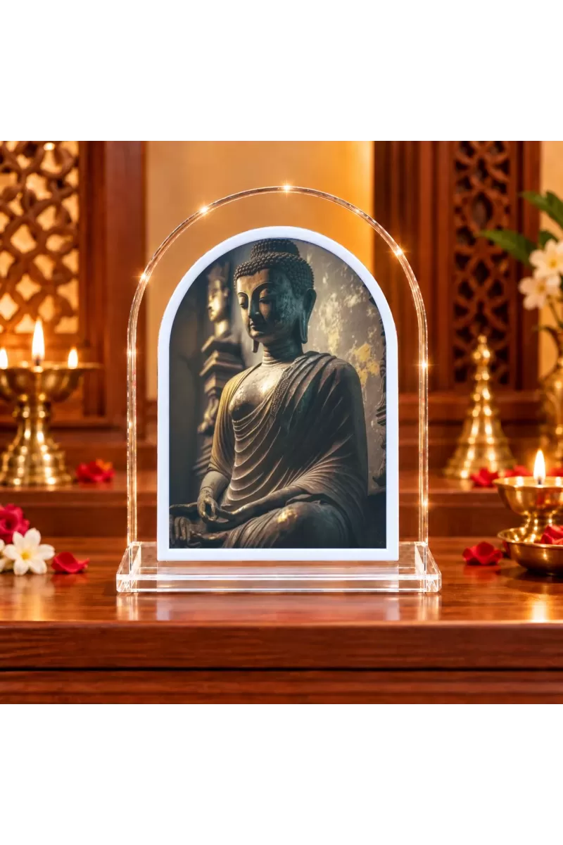Buddha L Shape Acrylic Showpiece 3 X 3.5 Inch For Home, Office And Car (F176210)