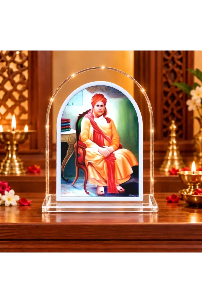 Swami Vivekananda L Shape Acrylic Showpiece 3 X 3.5 Inch For Home, Office And Car (F176212)